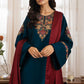 Dhanak-3PC Embroidered Shirt with Digital Printed Wool Shawl - 3495