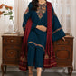 Dhanak-3PC Embroidered Shirt with Digital Printed Wool Shawl - 3495