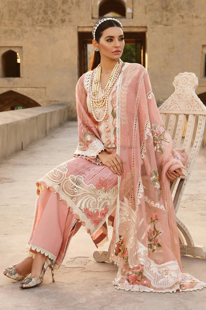 Crimson 3PC Lawn Heavy Embroidered Suit With Embroidered Dupatta-414