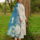 3PC-Printed Lawn Shirt With Voile Printed Dupatta-1546