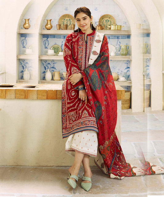 ZARA SHAHJAHAN 3PC Lawn Embroidered Shirt With Printed Dupatta-482