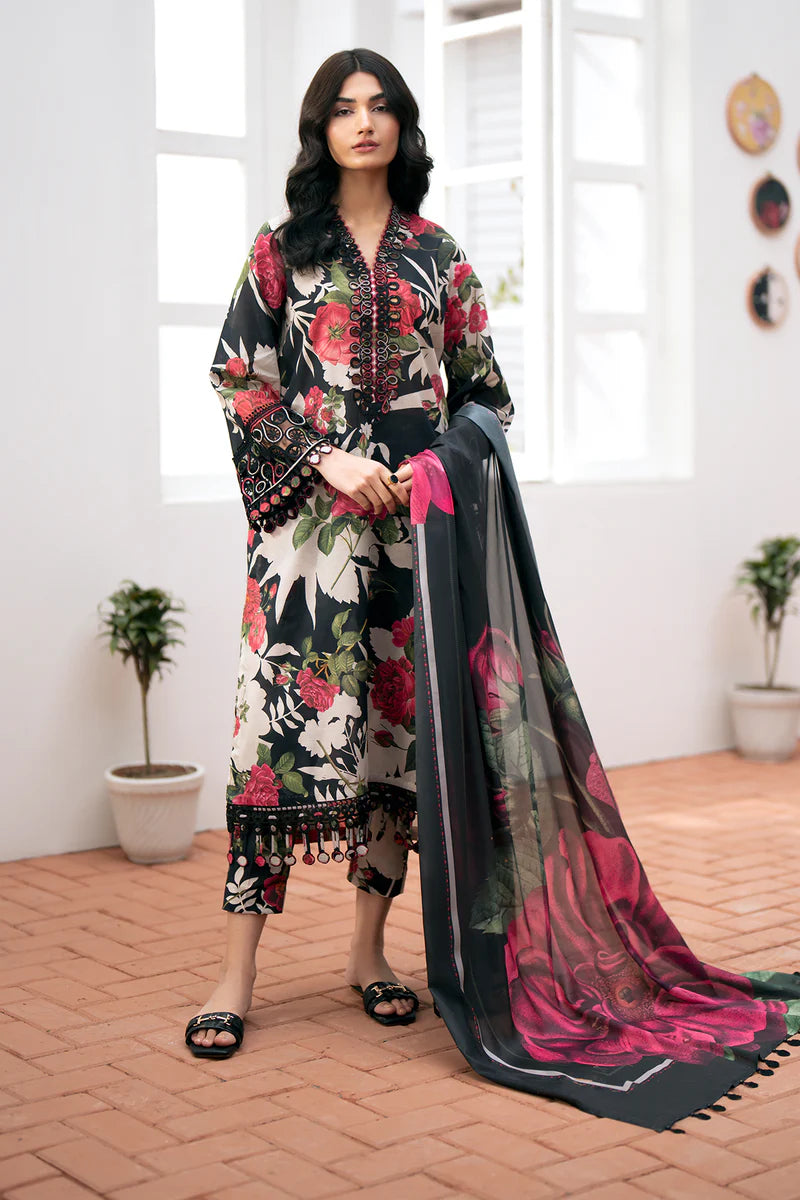 BAROQUE - 3PC Lawn Printed Shirt With Voile Printed Dupatta-786