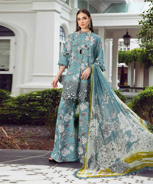 MARIA B 3PC Lawn Printed Shirt With Printed Dupatta And Trouser-772