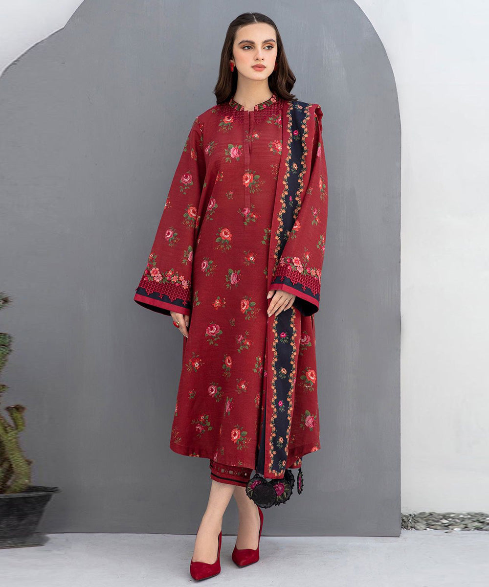 BAROQUE 3PC Lawn Printed Shirt With Voile Printed Dupatta-765