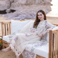 QALAMKAR 3PC Dhanak Embroidered Shirt With Organza Embroidered Dupatta- 3115
