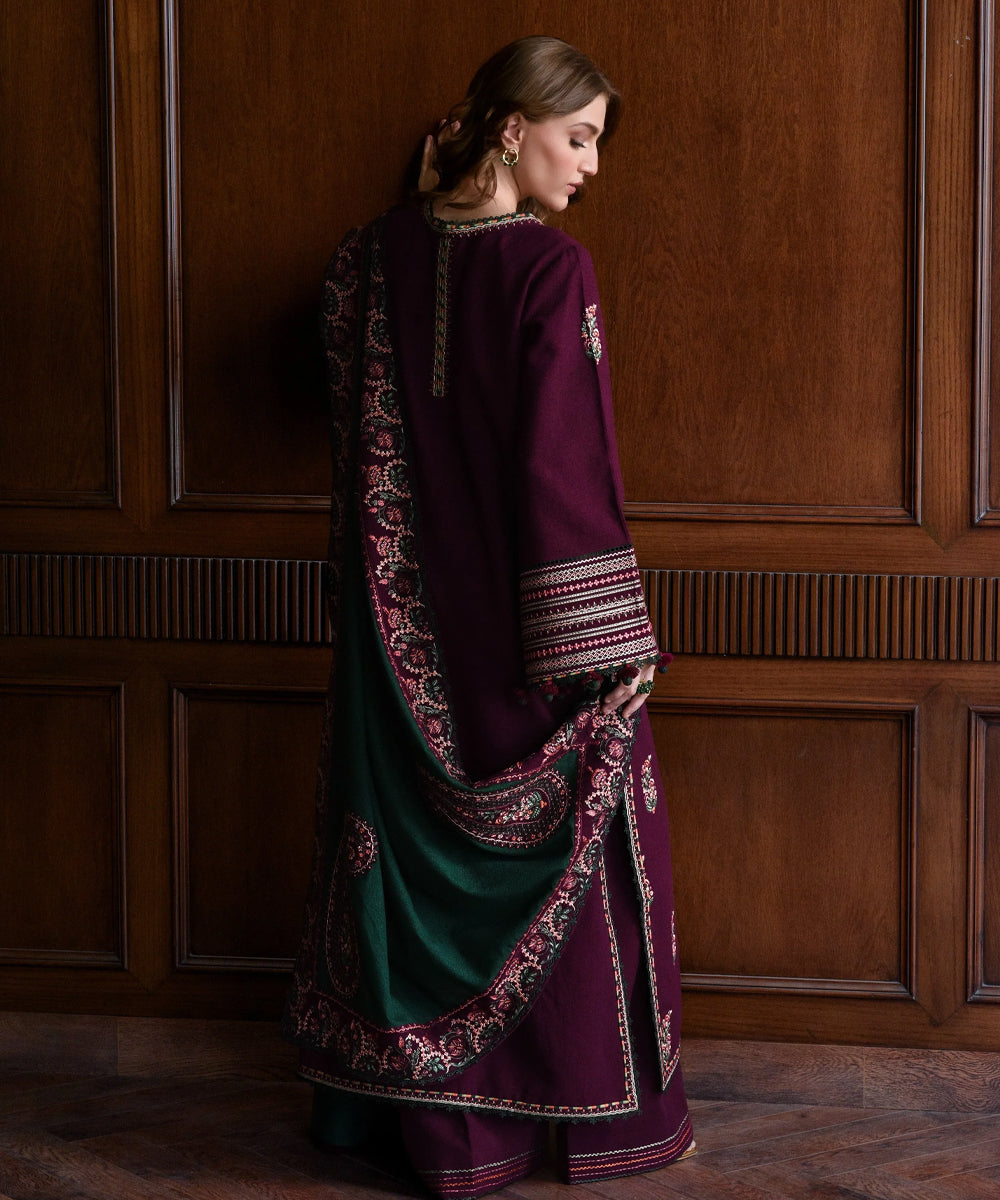 3PC Embroidered Shirt with Embroidered Dupatta-3563