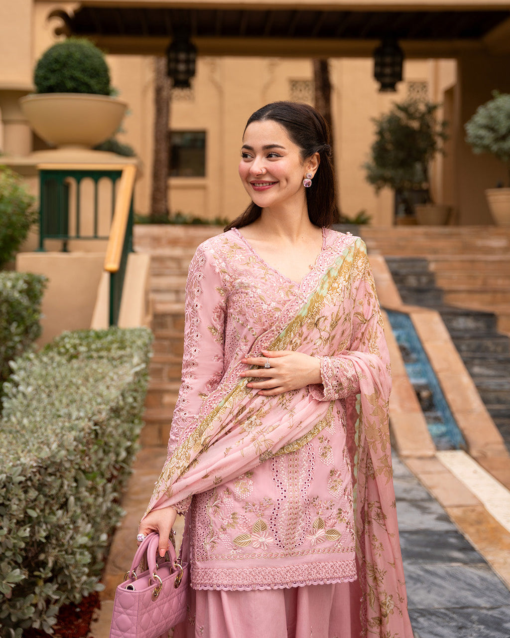 Dhanak-3PC Chikankari Embroidered Shirt with Chiffon Embroidered Dupatta - 6260