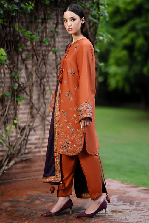 JAZMIN 3PC Dhanak Embroidered Shirt With Printed Dupatta-210