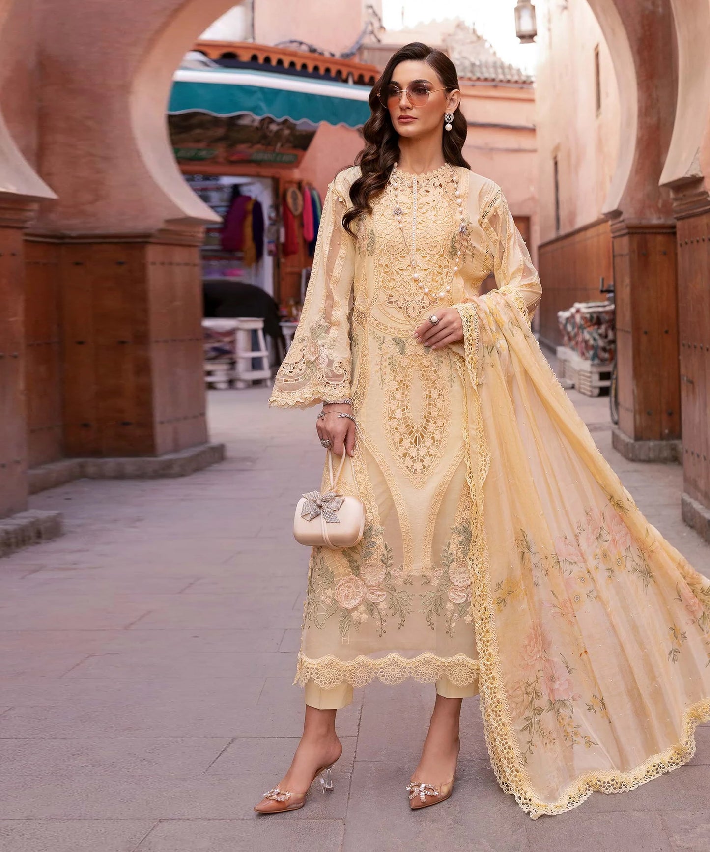 Lawn-3PC Embroidered With Chiffon Digital Printed Dupatta - 5269