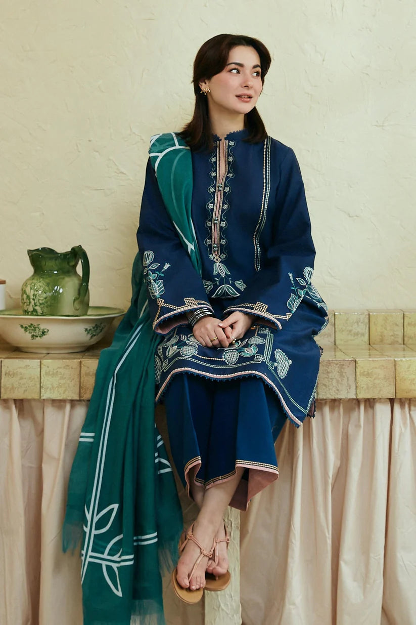 Zara Shahjahan Lawn 3PC Embroidered With Printed Dupatta-370