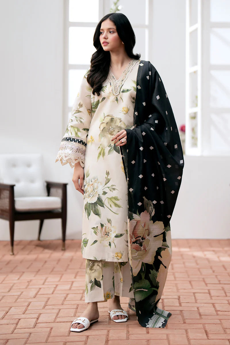 BAROQUE 3PC Lawn Printed Shirt With Voile Printed Dupatta-785