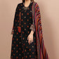 KAYSERIA 3PC Dhanak Embroidered Shirt With Dhanak Print Shawl-641