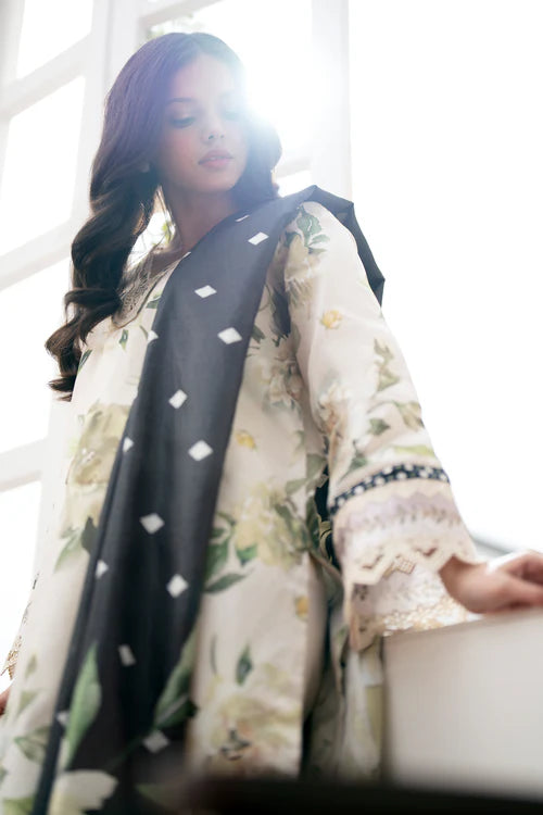 BAROQUE - 3PC Lawn Printed Shirt With Voile Printed Dupatta-785