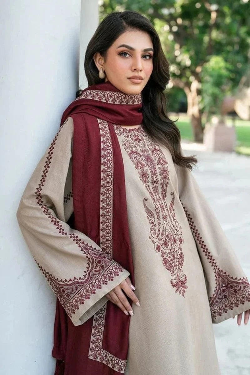 Lawn-3PC Embroidered with Digital Printed Jacquard Dupatta-5045