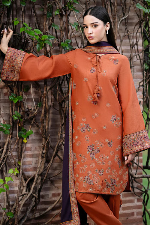 JAZMIN 3PC Dhanak Embroidered Shirt With Printed Dupatta-210