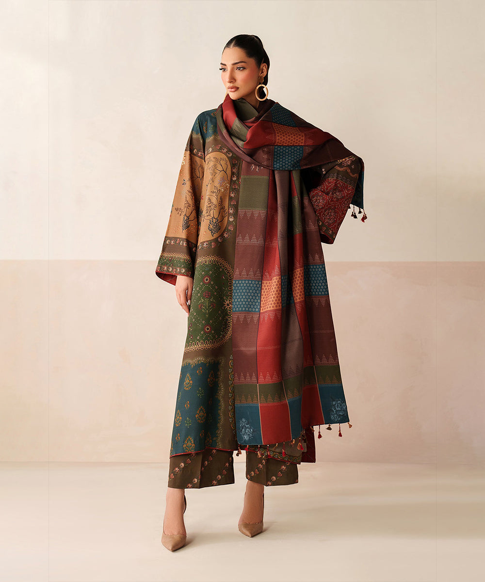 3PC LAWN PRINTED SHIRT WITH VOILE PRINTED DUAPTTA - 4016