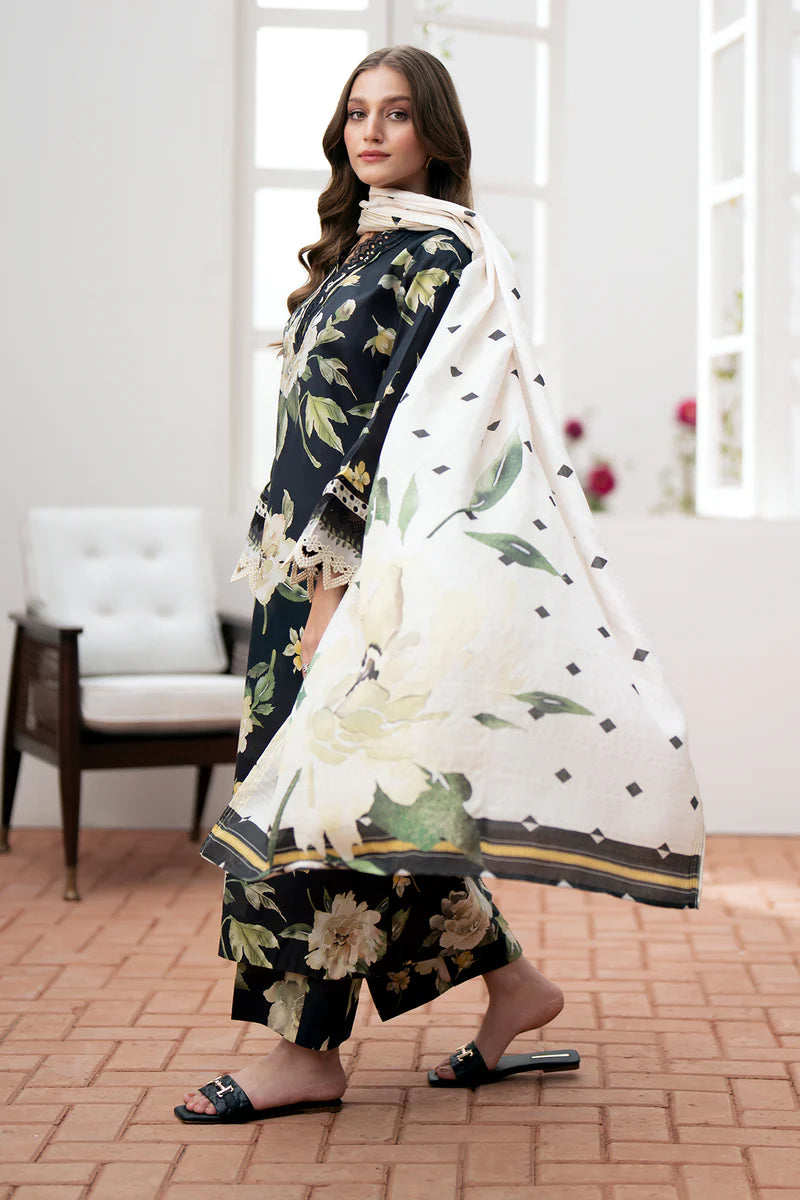 BAROQUE 3PC Lawn Printed Shirt With Voile Printed Dupatta-782