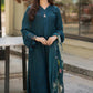 Dhanak-3PC Embroidered Shirt with Digital Printed Wool Shawl -3438