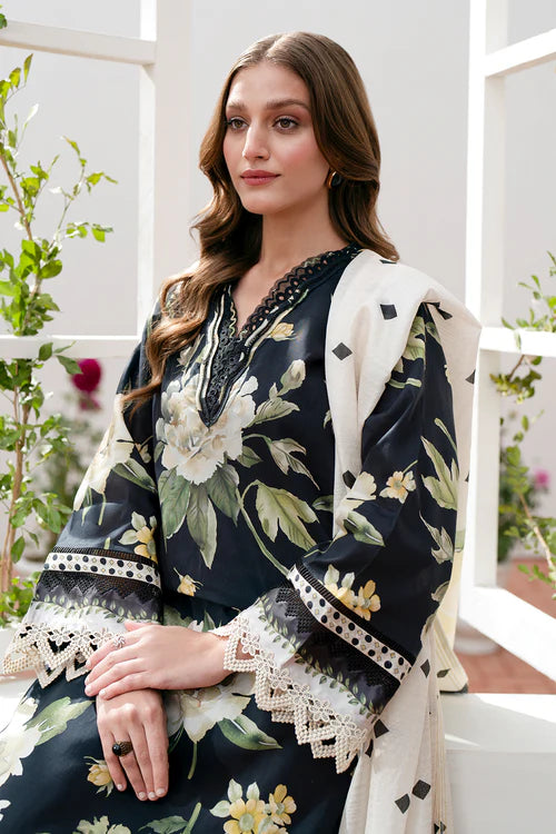 BAROQUE 3PC Lawn Printed Shirt With Voile Printed Dupatta-782