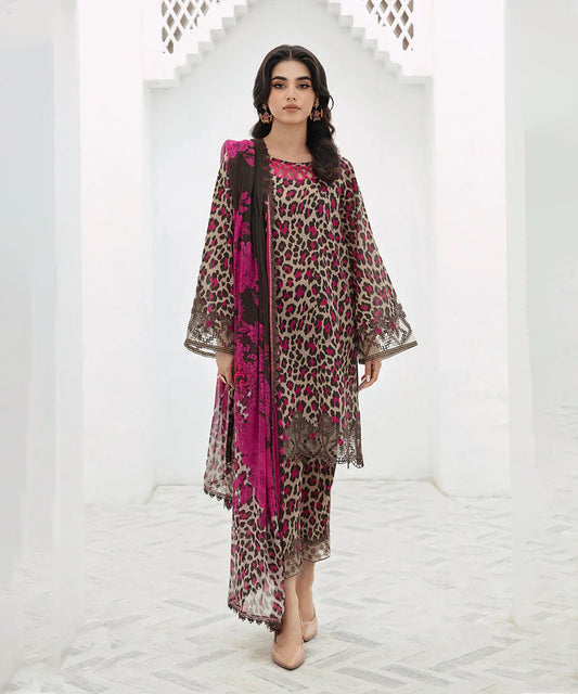 BAROQUE 3PC KARANDI PRINTED SHIRT WITH KARANDI PRINTED DUAPTTA AND TROUSER-1701