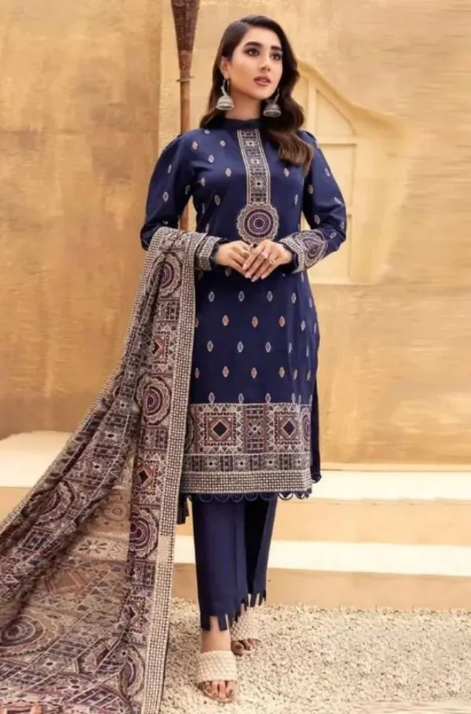 Bareeze Dhanak 3PC Embroidered With Dhanak Embroidered Shawl-138