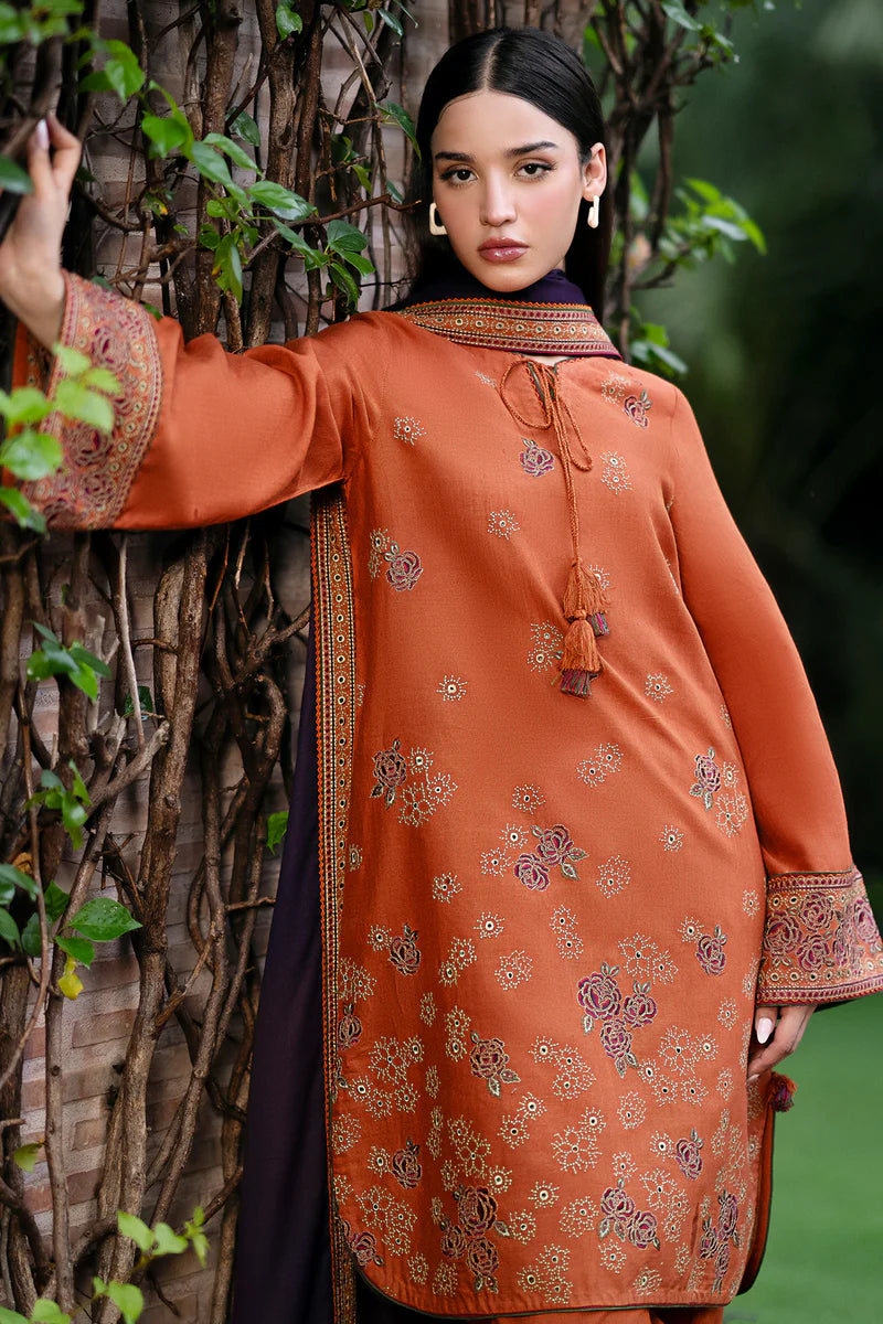 JAZMIN 3PC Dhanak Embroidered Shirt With Printed Dupatta-210