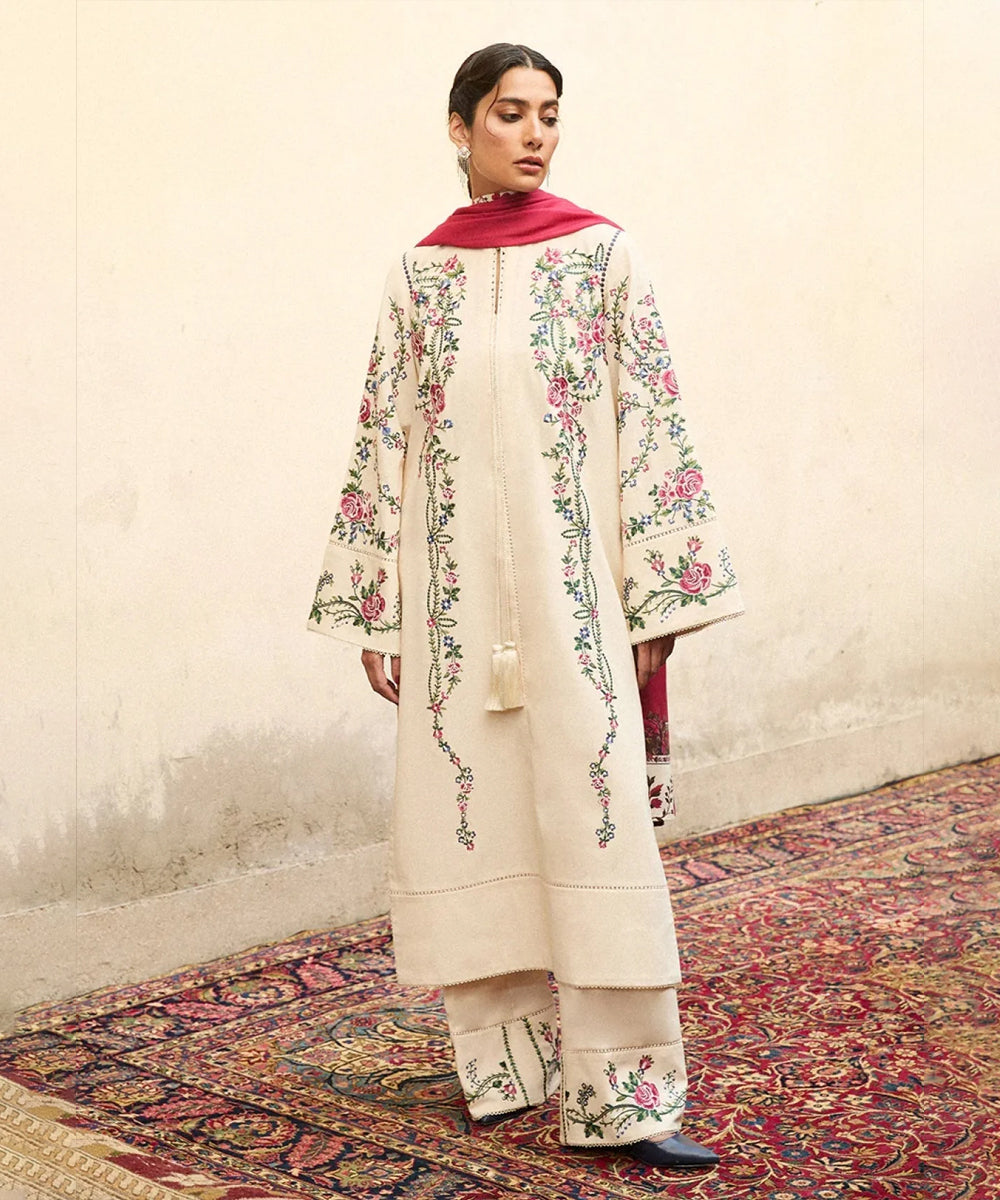 Lawn-3PC Embroidered Shirt With Digital Printed Jauqard Dupatta-5097