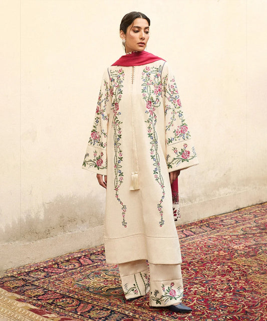 Lawn-3PC Embroidered Shirt With Digital Printed Jauqard Dupatta-5097
