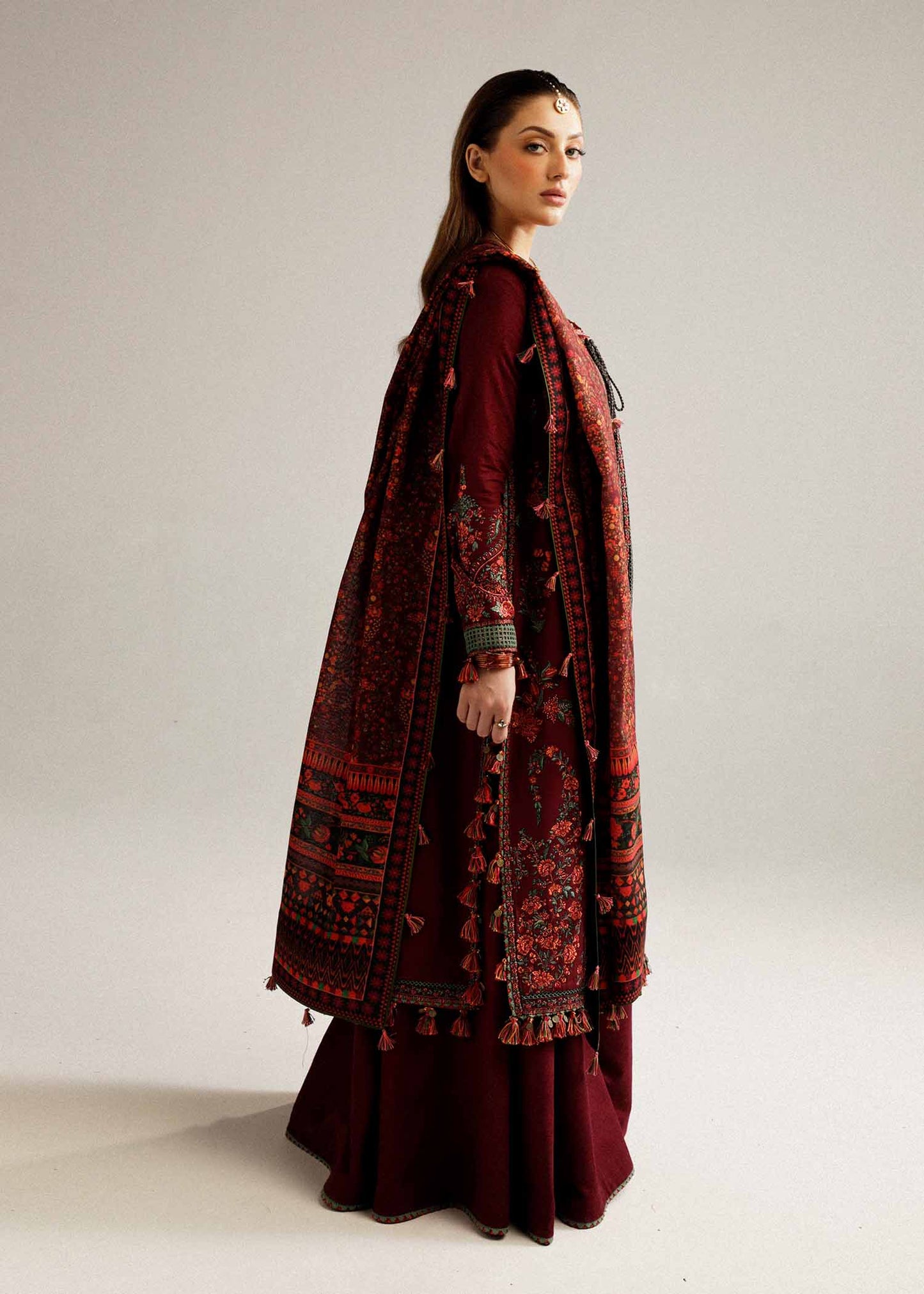 Hussain Rehar Dhanak 3PC Embroidered With Digital Printed Dupatta-172