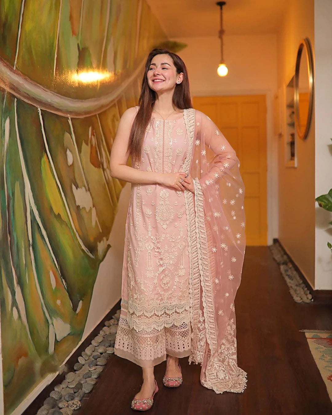 FAIZA SAQLAIN Lawn 3PC Embroidered With Organza Embroidered Dupatta-399