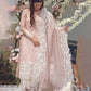 Dhanak-3PC Embroidered Shirt with Organza Embroidered Dupatta- 3294