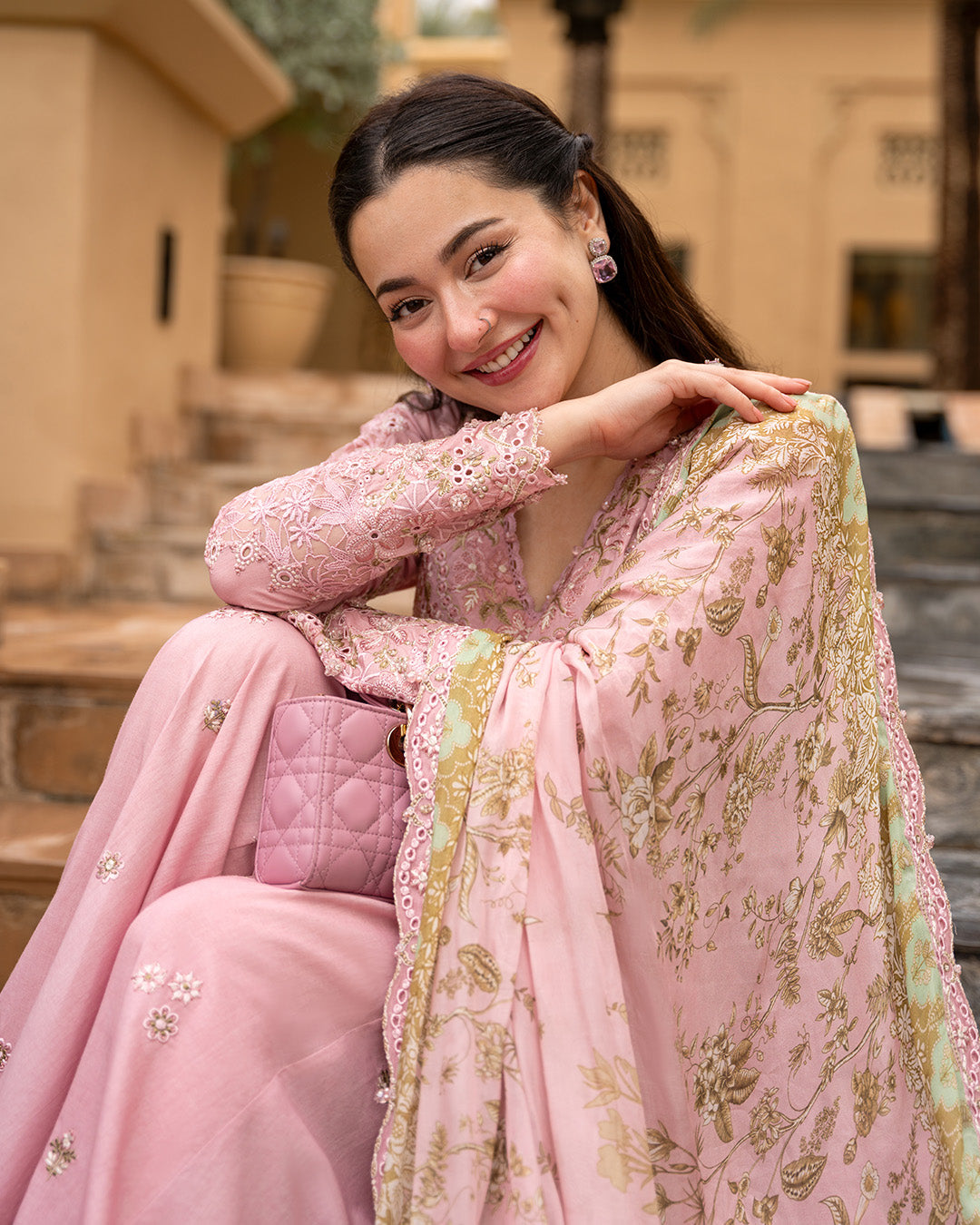 Dhanak-3PC Chikankari Embroidered Shirt with Chiffon Embroidered Dupatta - 6260