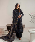 Dhanak-3PC Embroidered Shirt with Digital Printed Wool Shawl- 3365