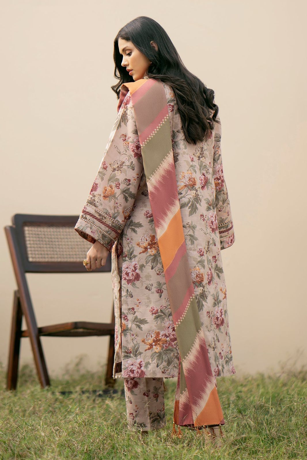 BAROQUE 3PC Lawn Printed Shirt With Voile Printed Dupatta-762