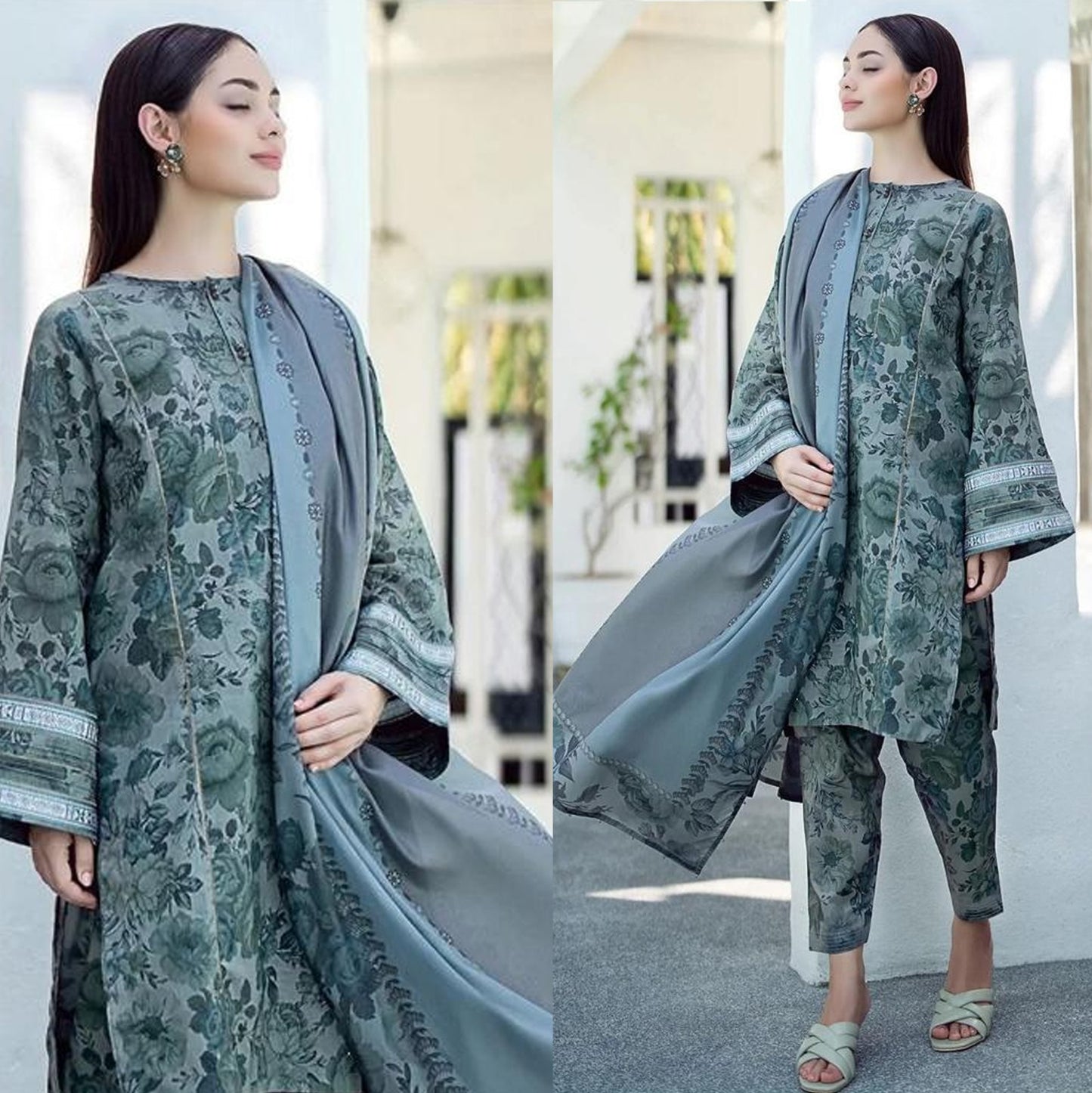 BAROQUE 3PC Lawn Printed Shirt With Voile Printed Dupatta-781