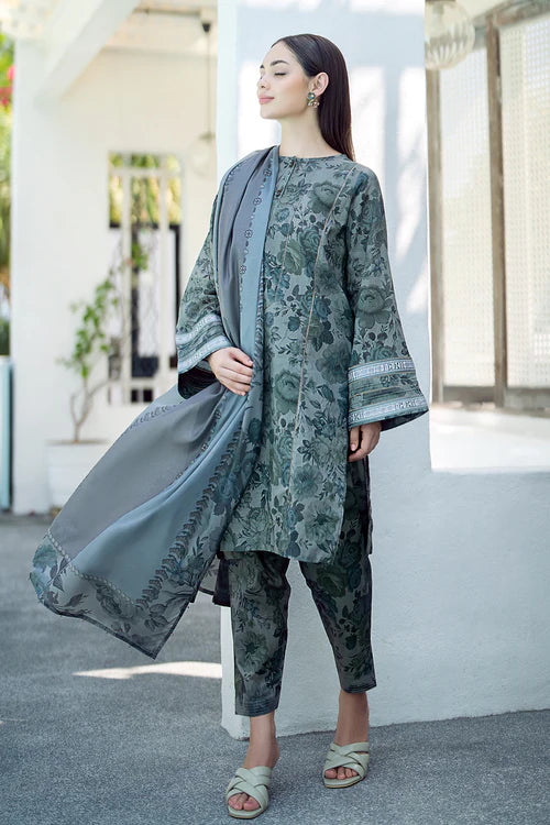 BAROQUE - 3PC Lawn Printed Shirt With Voile Printed Dupatta-781