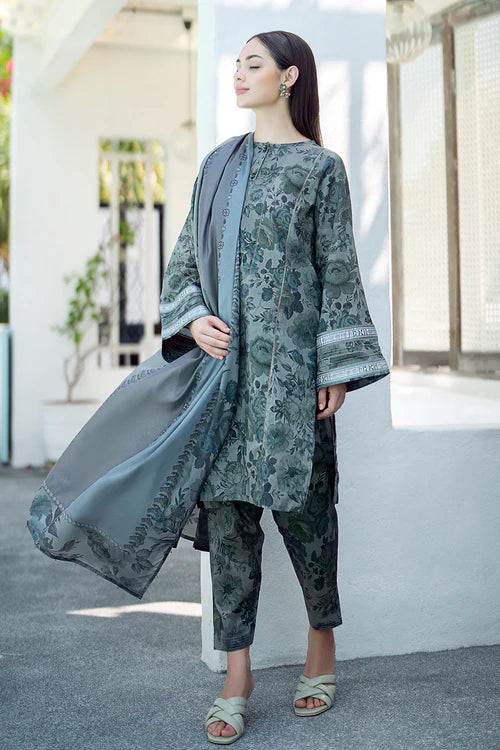 BAROQUE 3PC Lawn Printed Shirt With Voile Printed Dupatta-781