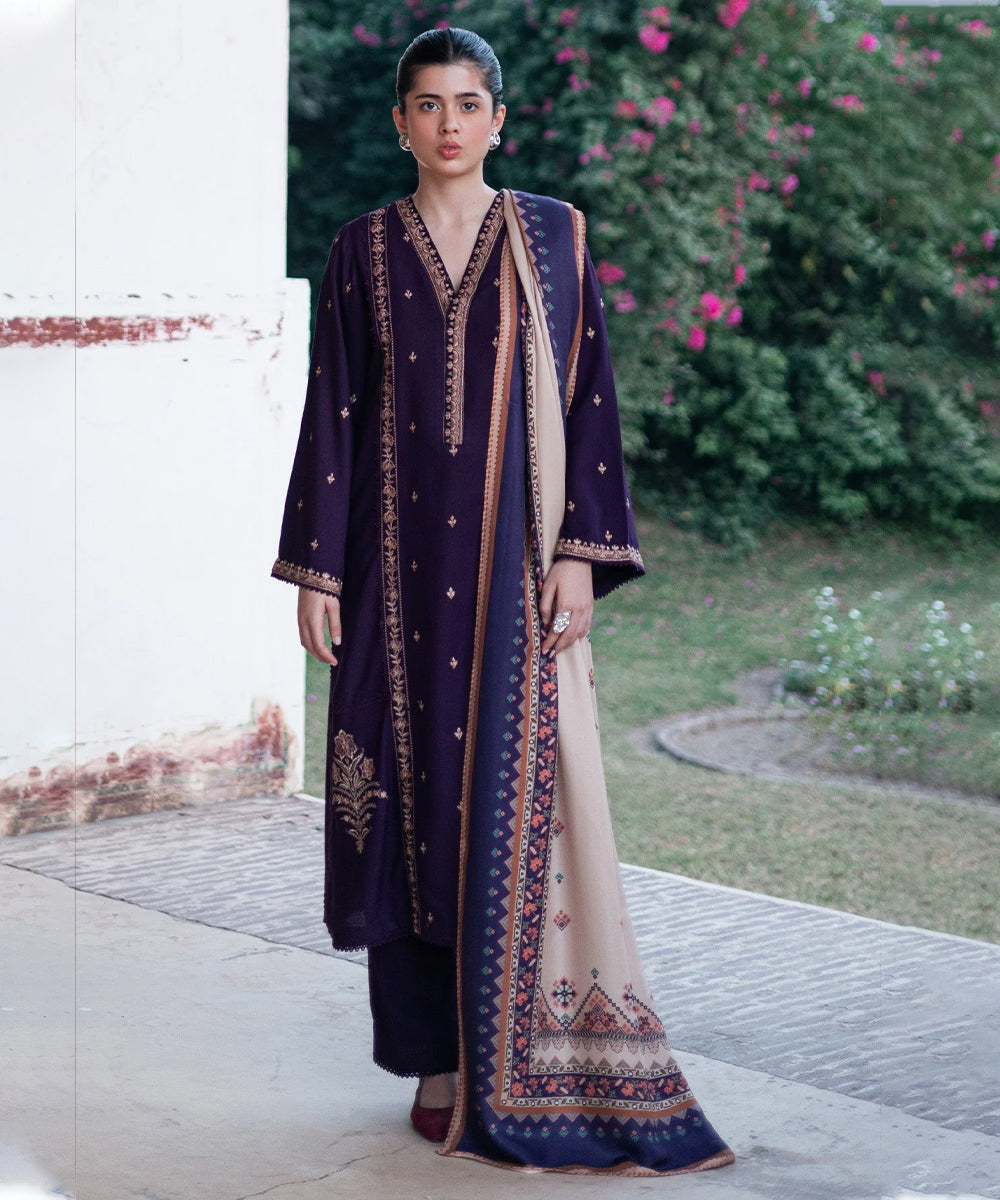 Lawn-3PC Embroidered Shirt With Digital Printed Jauqard Dupatta-5121