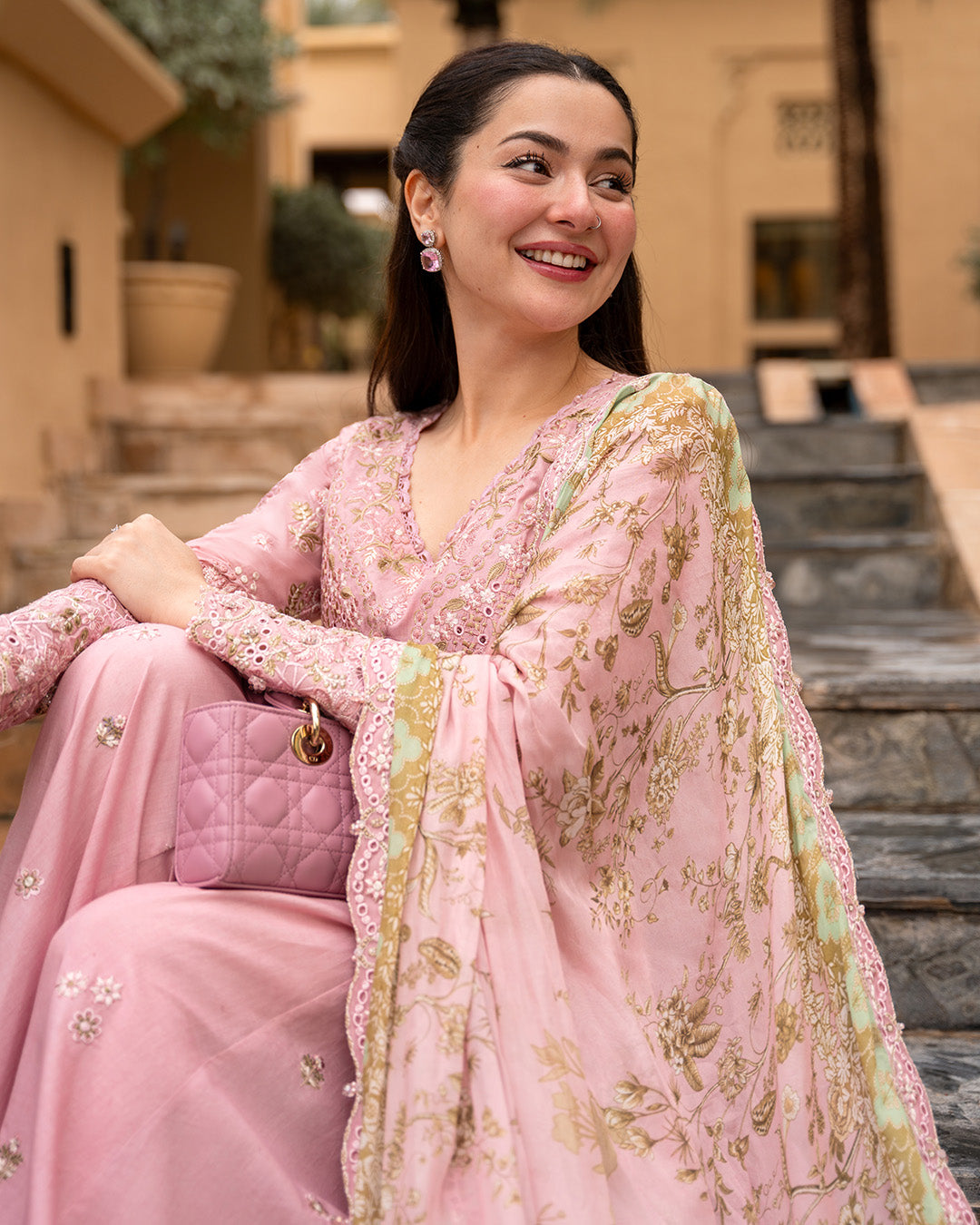Dhanak-3PC Chikankari Embroidered Shirt with Chiffon Embroidered Dupatta - 6260
