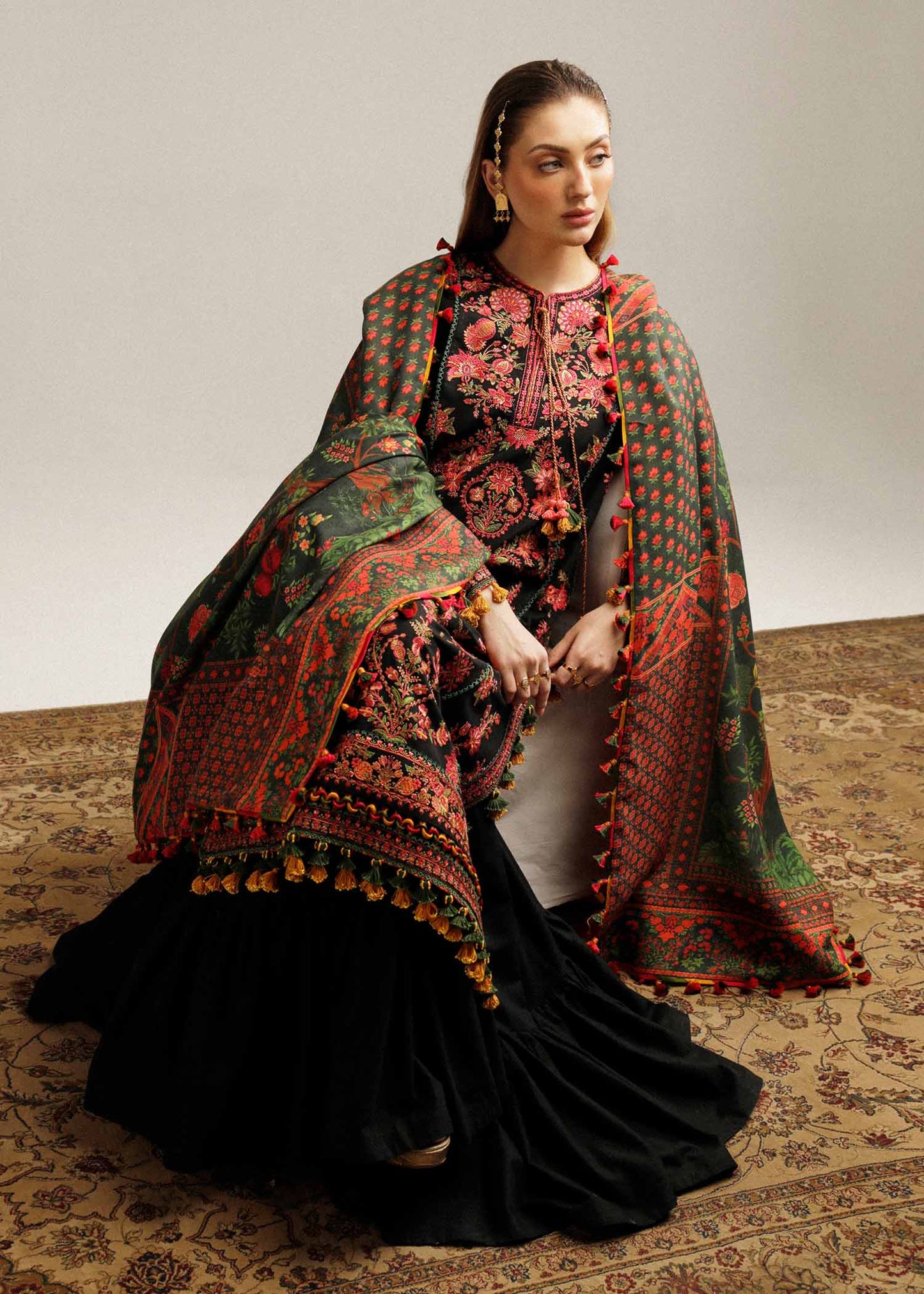 Hussain Rehar Dhanak 3PC Embroidered With Digital Printed Dupatta-173