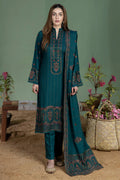 Dhanak-3PC Embroidered Shirt with Dhanak Embroidered Dupatta - 6437