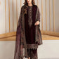 Velvet-3pc Embroidered with Organza Embroidered Dupatta-956