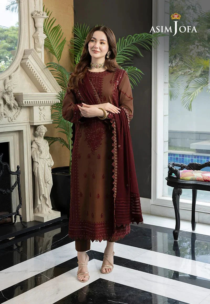 Asim Jofa Dhanak 3PC Embroidered With Chiffon Embroidered Dupatta-128