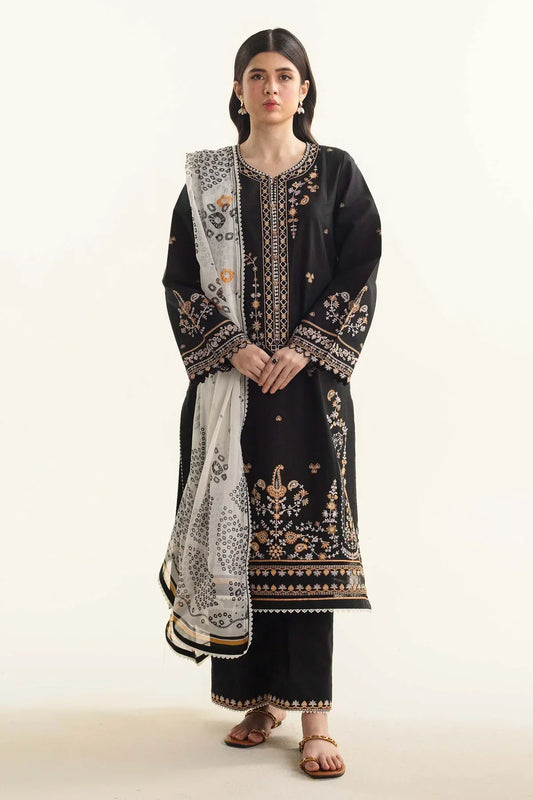 ZARA SHAHJAJAN 3PC Lawn Embroidered Shirt With Printed Dupatta-490