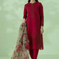 Dhanak-3PC Embroidered Shirt with Organza Digital Printed Dupatta- 3146
