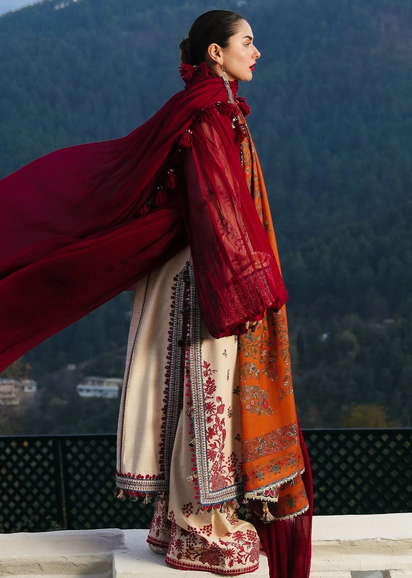 Lawn-3PC Embroidered Shirt with Digital Printed Jacquard Dupatta- 1072