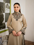 Dhanak-3PC Embroidered Shirt with Digital Printed Wool Shawl - 680