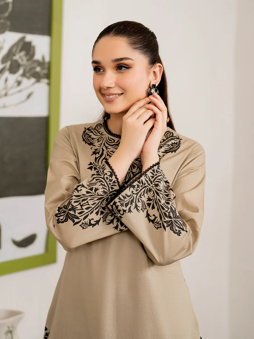 Dhanak-3PC Embroidered Shirt with Digital Printed Wool Shawl - 680