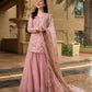 Lawn-3PC Chikankari Embroidered Shirt With Chiffon Printed Dupatta-5260