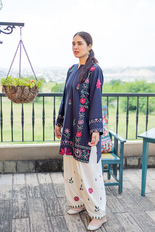 Dhanak-2PC Embroidered Suit - 6081